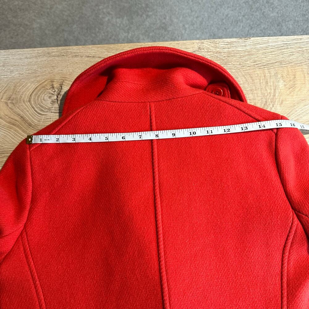 J. Crew Stadium Cloth by Nello Gori Wool blend Pea coat Red 4 - Picture 9 of 10